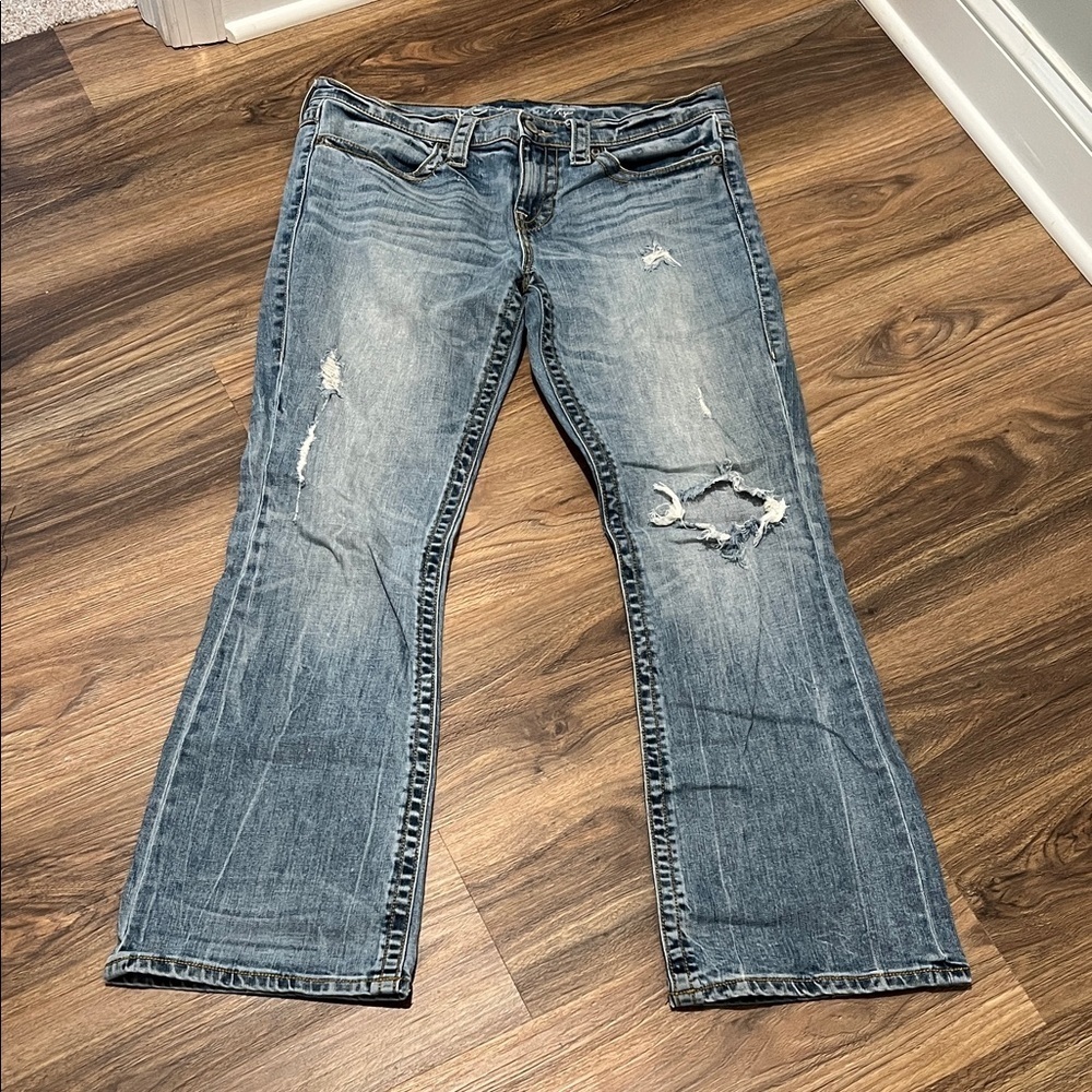 Victoria's Secret Light Blue Distressed Wide-Leg Jeans